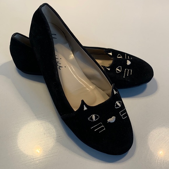 Manxixi Shoes - MANXIXI velvety cat flats, size 38 (7.5)